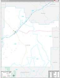Custer County Wall Map Premium Style 2026