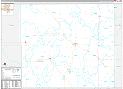 Custer County Wall Map Premium Style 2026