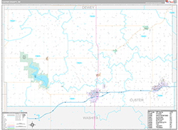 Custer County Wall Map Premium Style 2026