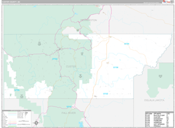Custer County, SD Wall Map Premium Style 2024