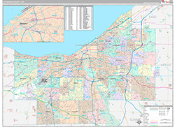Cuyahoga County Wall Map Premium Style 2026