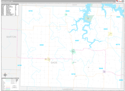 Dade County, MO Wall Map Premium Style 2024