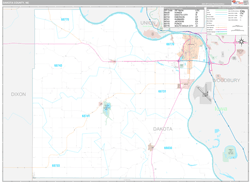 Dakota County, NE Wall Map Premium Style 2023