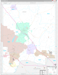Dale County, AL Wall Map Premium Style 2024