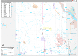 Dallas County, IA Wall Map Premium Style 2024
