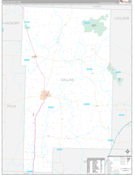 Dallas County, MO Wall Map Premium Style 2024