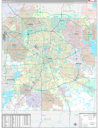 Dallas County, TX Wall Map Premium Style 2026