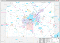 Dane County, WI Wall Map Premium Style 2024