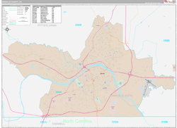 Danville County, VA Wall Map Premium Style 2024