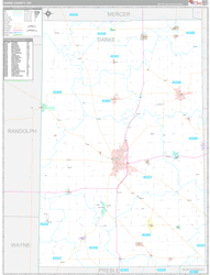 Darke County, OH Wall Map Premium Style 2024