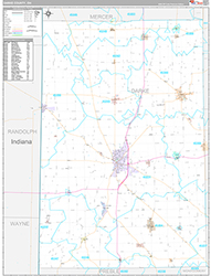 Darke County, OH Wall Map Premium Style 2026
