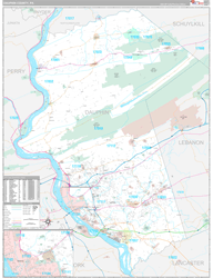 Dauphin County, PA Wall Map Premium Style 2024