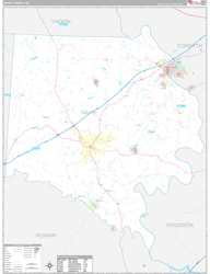 Davie County, NC Wall Map Premium Style 2024
