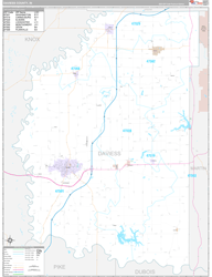 Daviess County, IN Wall Map Premium Style 2024