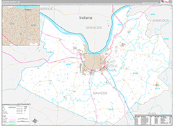 Daviess County, KY Wall Map Premium Style 2026