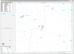Davis County, IA Wall Map Premium Style 2024