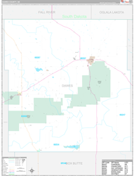 Dawes County, NE Wall Map Premium Style 2023