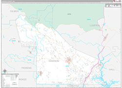 Dawson County Wall Map Premium Style 2026