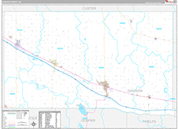 Dawson County Wall Map Premium Style 2026