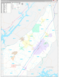 DeKalb County, AL Wall Map Premium Style 2024