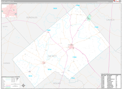 DeWitt County, TX Wall Map Premium Style 2024