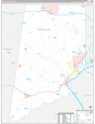 Dearborn County, IN Wall Map Premium Style 2024