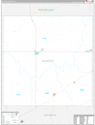 Decatur County, KS Wall Map Premium Style 2024