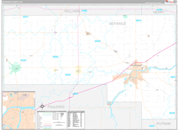 Defiance County, OH Wall Map Premium Style 2024