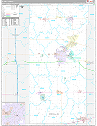 Dekalb County Wall Map Premium Style 2026