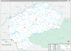 Delaware County Wall Map Premium Style 2026