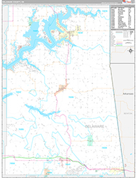 Delaware County Wall Map Premium Style 2026