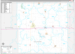 Delaware County, IA Wall Map Premium Style 2026