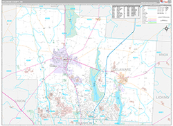 Delaware County, OH Wall Map Premium Style 2026