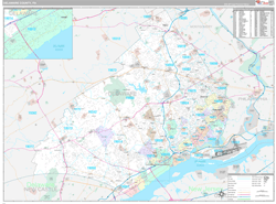 Delaware County, PA Wall Map Premium Style 2024