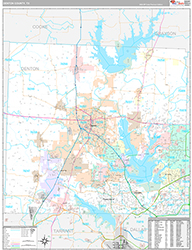 Denton County Wall Map Premium Style 2026