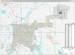 Denver County Wall Map Premium Style 2026