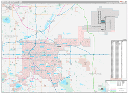 Denver County, CO Wall Map Premium Style 2024