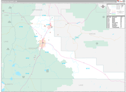 Deschutes County, OR Wall Map Premium Style 2024