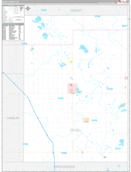 Deuel County, SD Wall Map Premium Style 2024