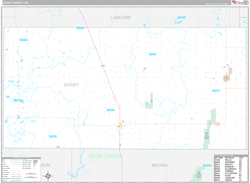 Dickey County, ND Wall Map Premium Style 2023