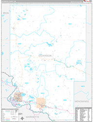 Dickinson County Wall Map Premium Style 2026