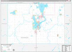 Dickinson County, IA Wall Map Premium Style 2026