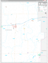 Dickinson County, KS Wall Map Premium Style 2024