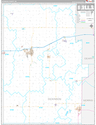 Dickinson County, KS Wall Map Premium Style 2026