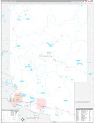 Dickinson County, MI Wall Map Premium Style 2024