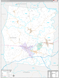 Dickson County Wall Map Premium Style 2026