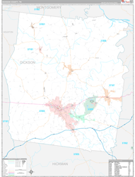Dickson County, TN Wall Map Premium Style 2024