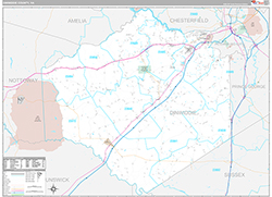Dinwiddie County Wall Map Premium Style 2026