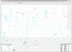 Divide County, ND Wall Map Premium Style 2024
