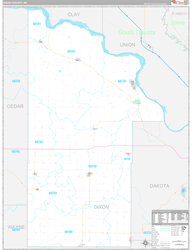 Dixon County, NE Wall Map Premium Style 2024